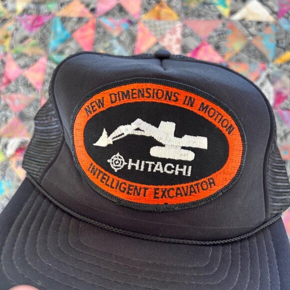 Vintage Hitachi New Dimensions in Motion Intelligent Snapback Mesh Trucker Hat - Picture 2 of 8